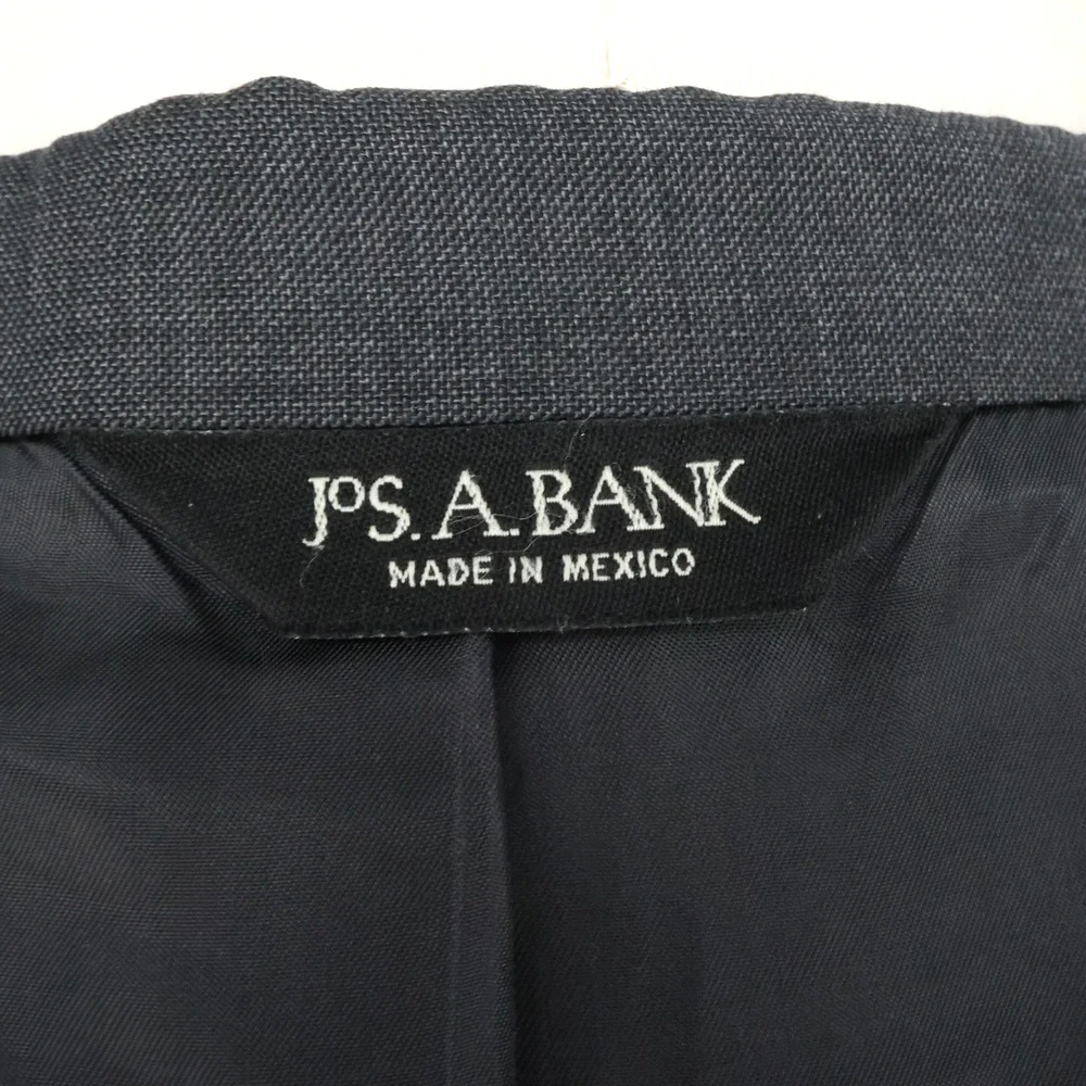 Jos A Bank Sport Coat Mens 40L Gray Wool Silk Tweed Lined Blazer Jacket Preppy